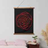 Rote Rose Wall Art Tapestry Wandteppich Mit Holzrahmen (Schlafzimmer)