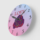 rote Rose Wall Clock Runde Wanduhr (Winkel)