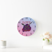 rote Rose Wall Clock Runde Wanduhr (Zuhause)