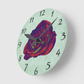 rote Rose Wall Clock Runde Wanduhr (Winkel)