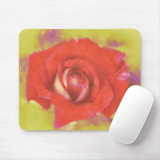 Rote Rose Wasserfarbe Art Maus Pad Mousepad (Mit Mouse)