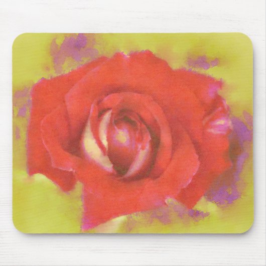 Rote Rose Wasserfarbe Art Maus Pad Mousepad (Vorne)
