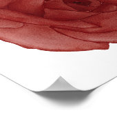 Rote Rose Wasserfarbe gegenüber rechtes Poster (Ecke)
