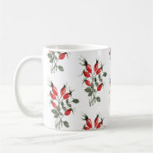 Rote Rose Wasserfarbe Hüfte Berries Muster Kaffeetasse (Links)