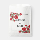Rote Rose Wasserfarbenblütenhochzeit Geschenktütchen (Vorderseite)