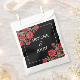 Rote Rose Wasserfarbenblütenhochzeit Geschenktütchen