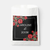 Rote Rose Wasserfarbenblütenhochzeit Geschenktütchen (Vorderseite)