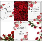 Rote Rose Wasserfarbenblütenhochzeit Rechteckiger Pappuntersetzer