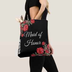 Rote Rose Wasserfarbenblütenhochzeit Tasche
