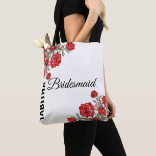 Rote Rose Wasserfarbenblütenhochzeit Tasche