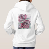 Rote Rose Wasserfarbene Blume Blumenbemalung Hoodie (Rückseite)