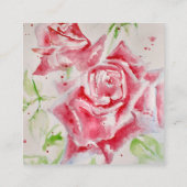 Rote Rose Wasserfarbene Rose Begleitkarte (Rückseite)