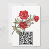 Rote Rose Wasserfarbenes Brautparty Einladung (Rückseite)