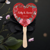 Rote Rose Wasserfarbenflorale Hochzeitshandlüfter Fächer