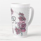 Rote Rose Wasserfarbpunkt Frauen Erste Latte-Tasse Milchtasse (Rechte Ecke)