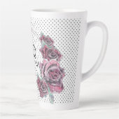Rote Rose Wasserfarbpunkt Frauen Erste Latte-Tasse Milchtasse (Rechts)