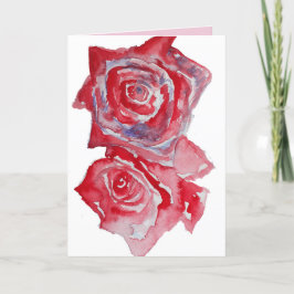 Rote Rose Watercolor Geburtstagskarte Karte
