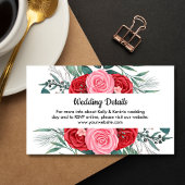 Rote Rose Watercolor Hochzeit Begleitkarte