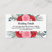 Rote Rose Watercolor Hochzeit Begleitkarte (Vorderseite)