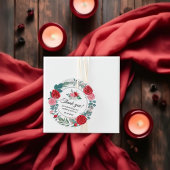 Rote Rose Watercolor Wedding Vielen Dank Geschenkanhänger