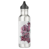 Rote Rose Watercolor Womans Polka Dotter Wasser Fl Edelstahlflasche (Links)