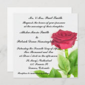 Rote Rose Wedding Bridal Einladung Ankündigung (Vorne/Hinten)