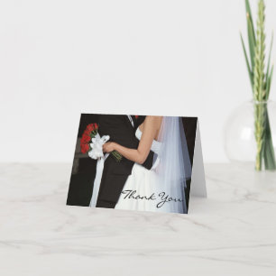 rote Rose Wedding Couple Vielen Dank Note Card Dankeskarte