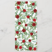 Rote Rose Wedding Elegant Classic Menükarte (Rückseite)