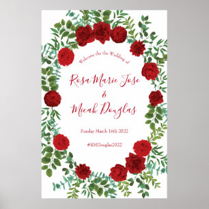 Rote Rose Wedding Elegant Classic Poster