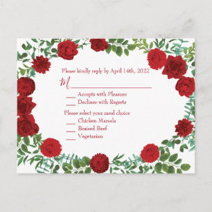 Rote Rose Wedding Elegant Classic Postkarte