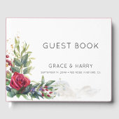 Rote Rose Wedding Guest Book Gästebuch (Vorderseite)