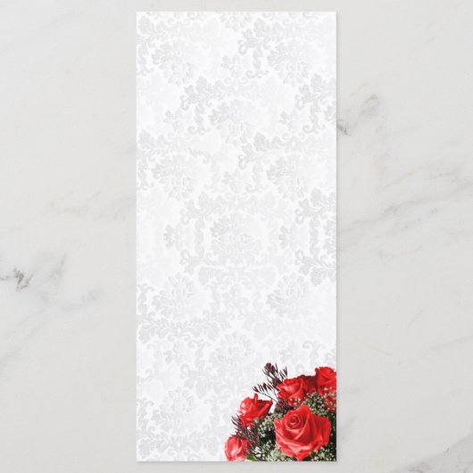 Rote Rose Wedding - Menü Menükarte (Rückseite)