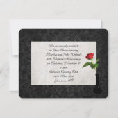 Rote Rose Wedding Open House Einladung (Rückseite)