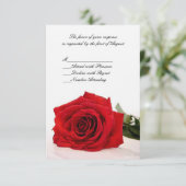 Rote Rose Wedding RSVP Card Karte (Stehend Vorderseite)