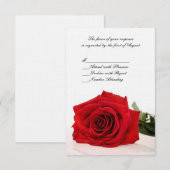 Rote Rose Wedding RSVP Card Karte (Vorne/Hinten)