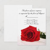 Rote Rose Wedding RSVP Card Karte (Vorne/Hinten)
