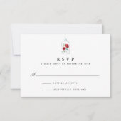 Rote Rose Wedding RSVP Cards (Vorderseite)