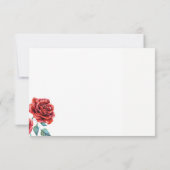 Rote Rose Wedding RSVP Cards (Rückseite)