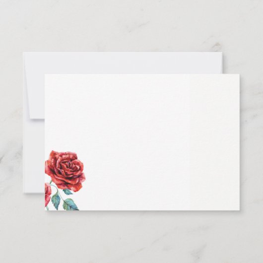Rote Rose Wedding RSVP Cards (Rückseite)
