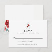 Rote Rose Wedding RSVP Cards Karte (Vorne/Hinten)