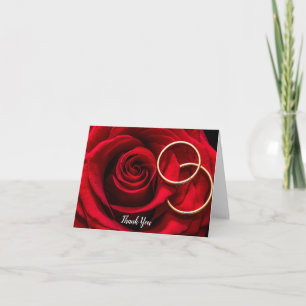 Rote Rose Wedding Vielen Dank Notizen Karten mit R