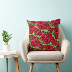 Rote Rose Weg Blume Garland Kissen