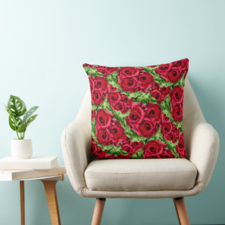 Rote Rose Weg Blume Garland Kissen