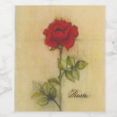 Rote Rose Weinetikett (Einzelnes Label)