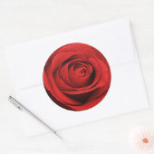 Rote Rose Weiß (beliebig farbig) Rustikale gläsern Runder Aufkleber (Umschlag)