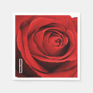 Rote Rose Weiß (Jede Farbe) Rustikaler Glamour-Mon Serviette