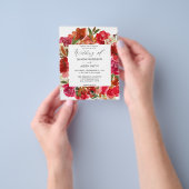 Rote Rose & Weiße Blüten 1 Hochzeit Flyer (Gruppe)