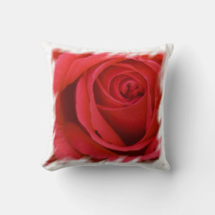 Rote Rose Weiße Grenze Kissen