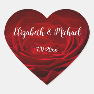 Rote Rose Weißes handgeschriebenes Skript Benutzer Herz-Aufkleber