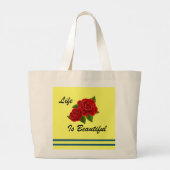 Rote Rose White Jumbo Stoffbeutel (Rückseite)